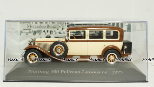 Mercedes-Benz Nurburg 460 Pullman-Limousine (W08), 1929, beige/brown,  MBOMS030, Mercedes-Benz-Offizielle Modell-Sammlung #30, Altaya 1:43