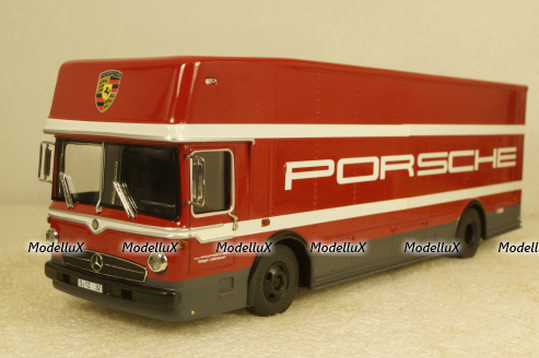 Mercedes O 317 Race truck Porsche Motorsport red, 450372900, Schuco 1:43