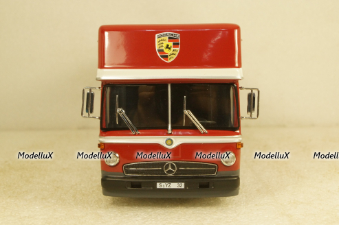 Mercedes O 317 Race truck Porsche Motorsport red, 450372900, Schuco 1:43