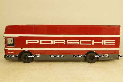 Mercedes O 317 Race truck Porsche Motorsport red, 450372900, Schuco 1:43