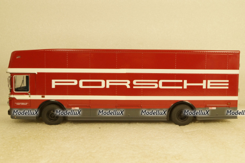 Mercedes O 317 Race truck Porsche Motorsport red, 450372900, Schuco 1:43