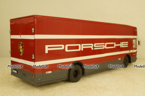 Mercedes O 317 Race truck Porsche Motorsport red, 450372900, Schuco 1:43