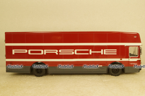 Mercedes O 317 Race truck Porsche Motorsport red, 450372900, Schuco 1:43