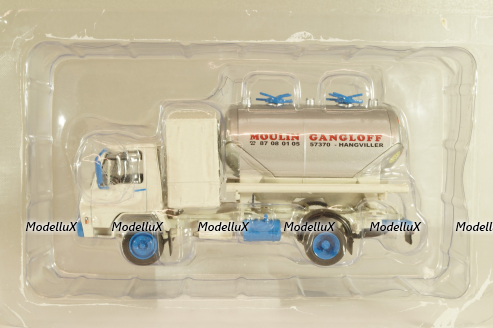 Berliet 20 K Minotier "Moulin Gangloff" 1969, white/silver, Hachette 1:43