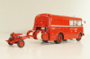 Berliet GLCK 10R fire engin with trailer, red, Hachette 1:43