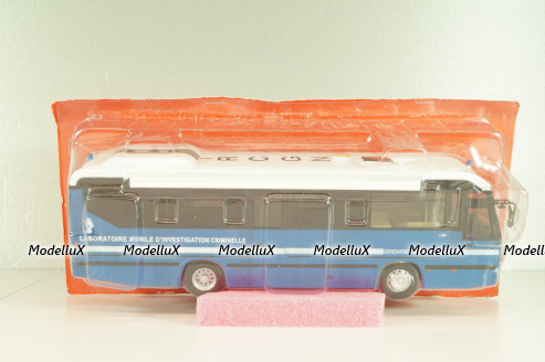 LOHR L96 bus Gendarmerie 1996, blue, Autobus Dal Mondo #76, Hachette 1:43 С Журналом!