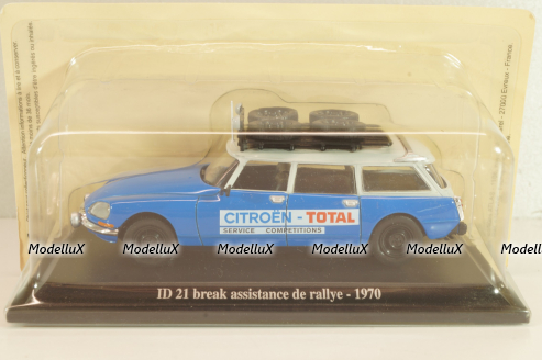 Citroen ID break assistance de rally 1970, blue/white roof, Citroen DS Collection, Atlas 1:43