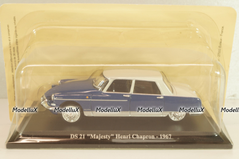 Citroen DS21 "Majesty" Henri Chapron 1967, blue/white roof, Citroen DS Collection, Atlas 1:43