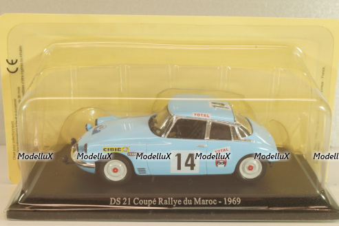 Citroen DS21 #14 Coupe Rally Maroc 1969, light blue, Citroen DS Collection, Atlas 1:43