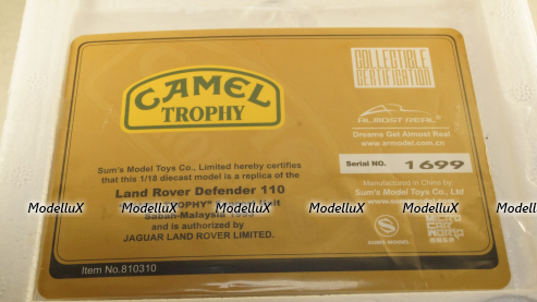 LAND ROVER DEFENDER 110 N 0 RALLY CAMEL TROPHY SABAH-MALAYSIA 1993, ALM810310, Almost Real 1:18