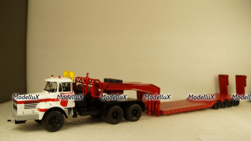 Berliet TB 015 M3 6x4 1960 white/red, low loader semitrailer, TTR024, IXO 1:43 Уценка!