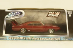 Dodge charger daytona 1969, Dom's custom, bordo, 86221, GreenLight 1:43