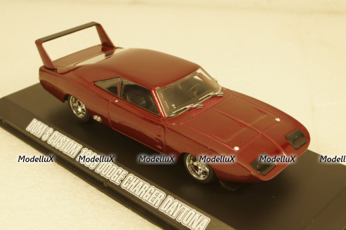 Dodge charger daytona 1969, Dom's custom, bordo, 86221, GreenLight 1:43