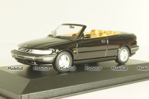 Saab 900 SE (900NG) cabriolet 1995, black, 741702, Minichamps 1:43, Minichamps 1:43