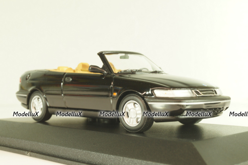 Saab 900 SE (900NG) cabriolet 1995, black, 741702, Minichamps 1:43, Minichamps 1:43