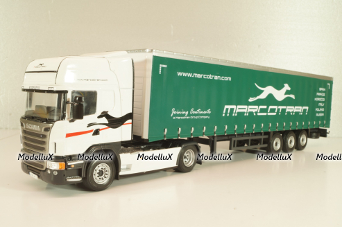 Scania R 450 tractor with semi trailer "Marcotran" 2014, white/green, Camiones Españoles Nº 13, Salvat 1:43