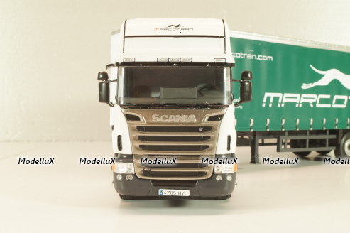 Scania R 450 tractor with semi trailer "Marcotran" 2014, white/green, Camiones Españoles Nº 13, Salvat 1:43