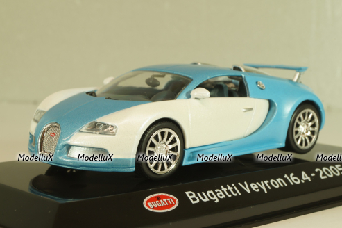 Bugatti Veyron 16.4 2005, blue/white, Altaya 1:43