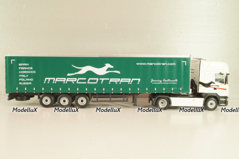 Scania R 450 tractor with semi trailer "Marcotran" 2014, white/green, Camiones Españoles Nº 13, Salvat 1:43
