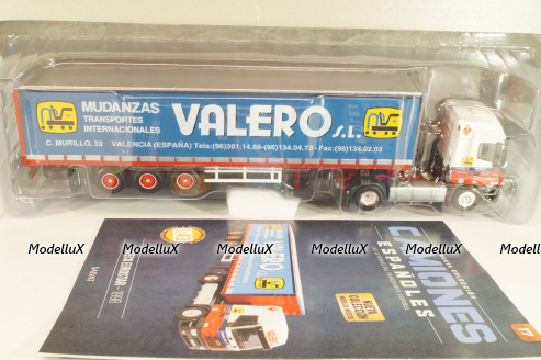 Iveco EuroStar tractor with semi trailer "Valero" 1998, red/white/blue, Camiones Españoles Nº 17, Salvat 1:43