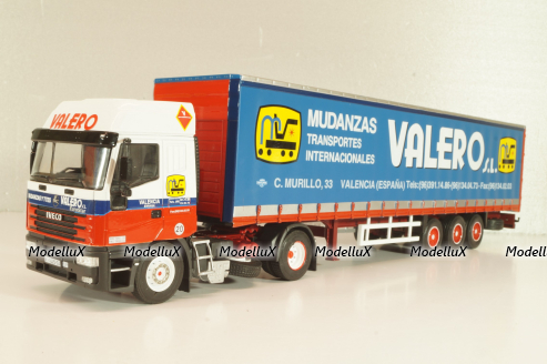 Iveco EuroStar tractor with semi trailer "Valero" 1998, red/white/blue, Camiones Españoles Nº 17, Salvat 1:43