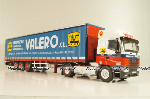 Iveco EuroStar tractor with semi trailer "Valero" 1998, red/white/blue, Camiones Españoles Nº 17, Salvat 1:43