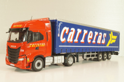 Iveco S-Way tractor with semi trailer "Carreras" 2023, red/blue, Camiones Españoles Nº 7, Salvat 1:43