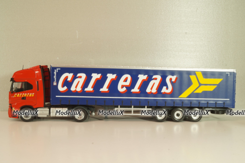 Iveco S-Way tractor with semi trailer "Carreras" 2023, red/blue, Camiones Españoles Nº 7, Salvat 1:43