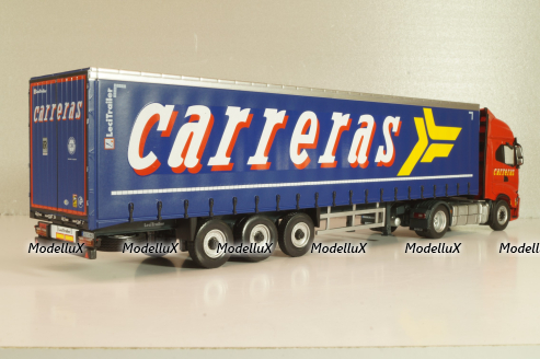 Iveco S-Way tractor with semi trailer "Carreras" 2023, red/blue, Camiones Españoles Nº 7, Salvat 1:43