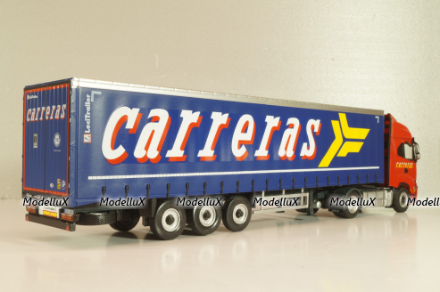 Iveco S-Way tractor with semi trailer "Carreras" 2023, red/blue, Camiones Españoles Nº 7, Salvat 1:43