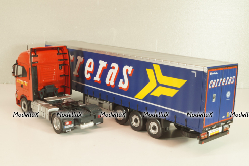 Iveco S-Way tractor with semi trailer "Carreras" 2023, red/blue, Camiones Españoles Nº 7, Salvat 1:43