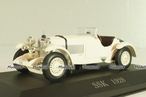 Mercedes-Benz SSK (W06) 1928, white, Altaya, MBOMS013, Mercedes-Benz Offizielle Modell Sammlung #13, Altaya 1:43