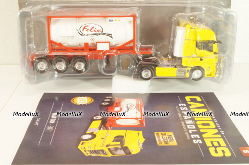 MAN TGX with semi-trailer tanker "Felix" 2021, yellow/white, Camiones Espanoles, №5, Salvat 1:43
