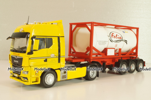 MAN TGX with semi-trailer tanker "Felix" 2021, yellow/white, Camiones Espanoles, №5, Salvat 1:43