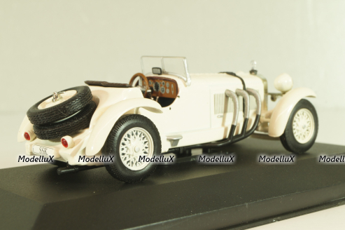 Mercedes-Benz SSK (W06) 1928, white, Altaya, MBOMS013, Mercedes-Benz Offizielle Modell Sammlung #13, Altaya 1:43