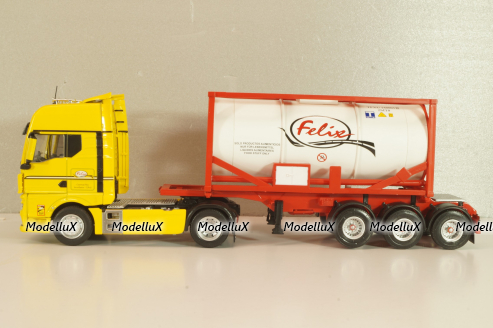 MAN TGX with semi-trailer tanker "Felix" 2021, yellow/white, Camiones Espanoles, №5, Salvat 1:43