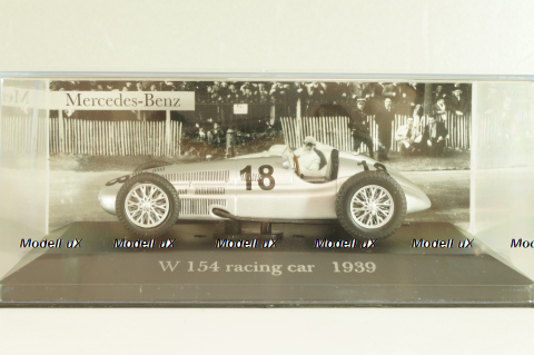 Mercedes W154 3-litre racibg car 1939, silver, MBOMS048, Altaya, Mercedes-Benz Offizielle Modell Sammlung #48, 1:43