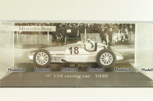 Mercedes W154 3-litre racibg car 1939, silver, MBOMS048, Altaya, Mercedes-Benz Offizielle Modell Sammlung #48, 1:43