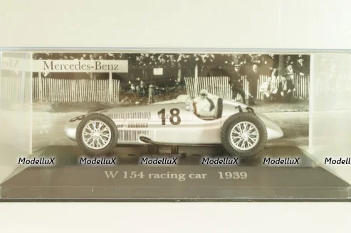 Mercedes W154 3-litre racibg car 1939, silver, MBOMS048, Altaya, Mercedes-Benz Offizielle Modell Sammlung #48, 1:43