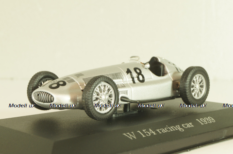 Mercedes W154 3-litre racibg car 1939, silver, MBOMS048, Altaya, Mercedes-Benz Offizielle Modell Sammlung #48, 1:43