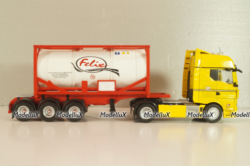 MAN TGX with semi-trailer tanker "Felix" 2021, yellow/white, Camiones Espanoles, №5, Salvat 1:43