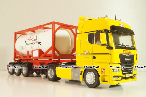 MAN TGX with semi-trailer tanker "Felix" 2021, yellow/white, Camiones Espanoles, №5, Salvat 1:43