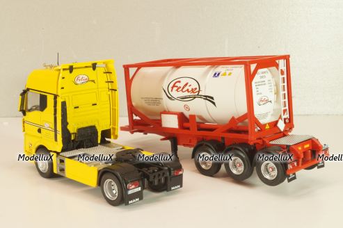 MAN TGX with semi-trailer tanker "Felix" 2021, yellow/white, Camiones Espanoles, №5, Salvat 1:43