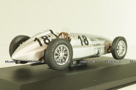 Mercedes W154 3-litre racibg car 1939, silver, MBOMS048, Altaya, Mercedes-Benz Offizielle Modell Sammlung #48, 1:43