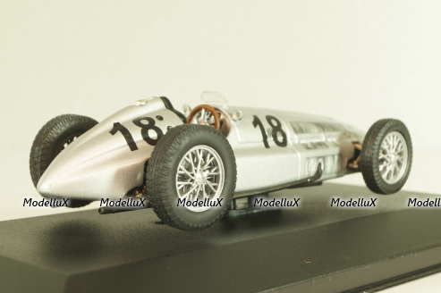 Mercedes W154 3-litre racibg car 1939, silver, MBOMS048, Altaya, Mercedes-Benz Offizielle Modell Sammlung #48, 1:43