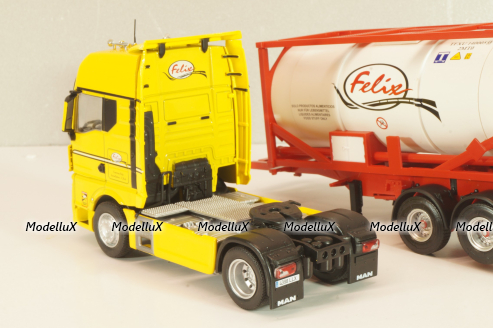 MAN TGX with semi-trailer tanker "Felix" 2021, yellow/white, Camiones Espanoles, №5, Salvat 1:43