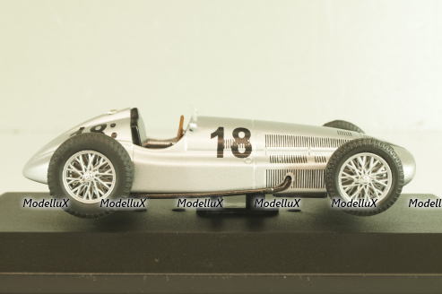 Mercedes W154 3-litre racibg car 1939, silver, MBOMS048, Altaya, Mercedes-Benz Offizielle Modell Sammlung #48, 1:43