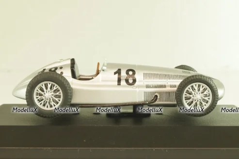 Mercedes W154 3-litre racibg car 1939, silver, MBOMS048, Altaya, Mercedes-Benz Offizielle Modell Sammlung #48, 1:43