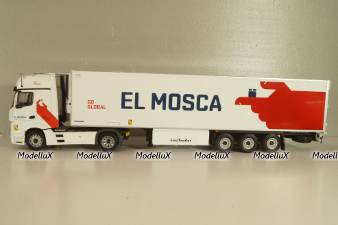 Mercedes-Benz Actros MP4 with semi trailer "EL Mosca" 2021, white, Camiones Españoles Nº 16, Salvat 1:43
