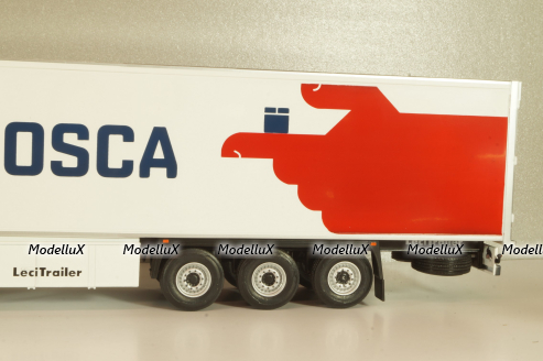 Mercedes-Benz Actros MP4 with semi trailer "EL Mosca" 2021, white, Camiones Españoles Nº 16, Salvat 1:43